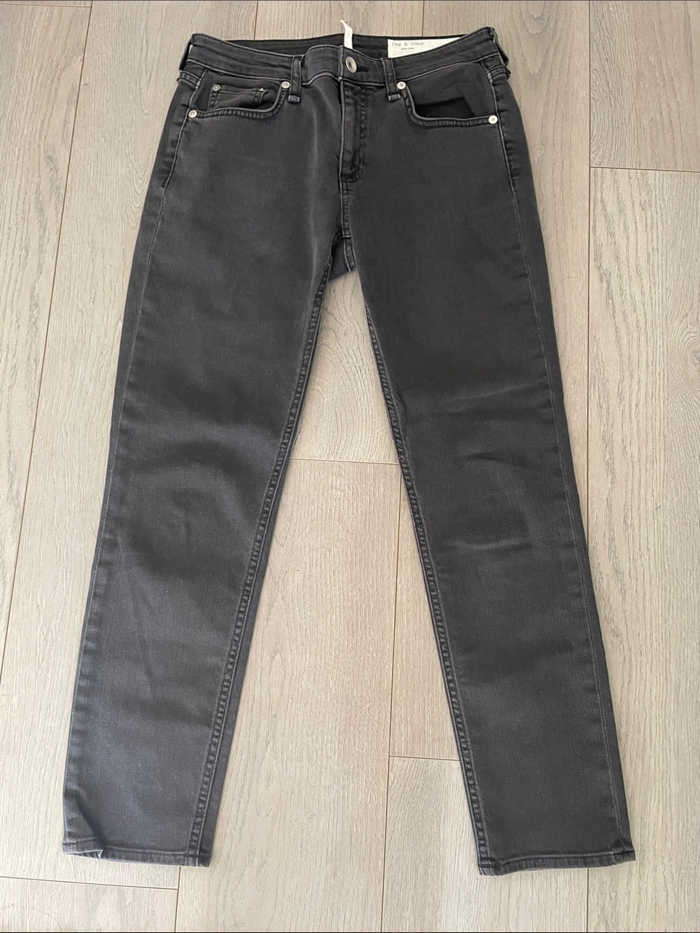 rag & bone Black Straight Leg Jeans